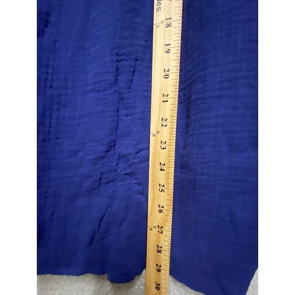 Betianro Women’s  1/3 Button Down Blue Shirt Long Sleeve XXL Blouse New - Picture 7 of 7